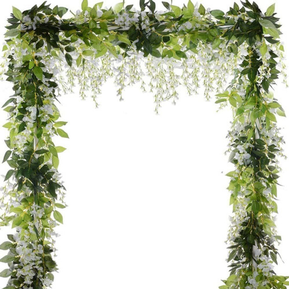 5 Guirnaldas De Glicina Artificial Colgante - Blanco 0