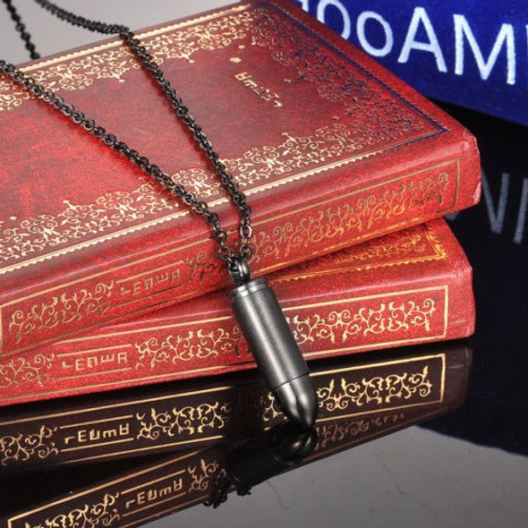 Bolso De Los Hombres Bala Colgante Collar De Acero Inoxidabl 1