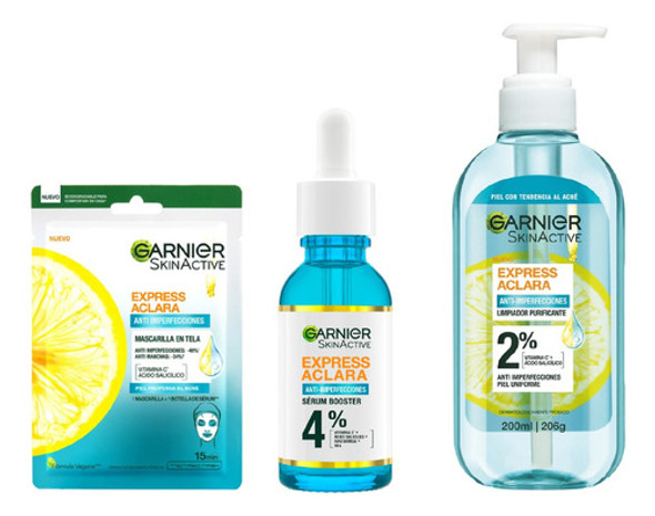 Pack Garnier Aclara Anti Acné Rutina Mascara + Serum + Gel 0 Pack Garnier Aclara Anti Acné Rutina Mascara + Serum + Gel 0