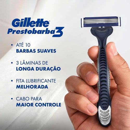 Aparelho Barbear Gillette Prestobarba3 Extra Suave C/2 1