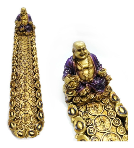 Incensário Vareta Buda Brilhante Meditando Canaleta 16 Cm 1