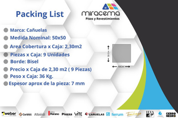 Simil Cemento 50x50 Ceramica Cañuelas Rimini Tiza 1ª Caja 1