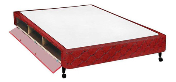 Cama Box Closet Viúva Poli Tecido Wine (128x188x27) - Castor 0