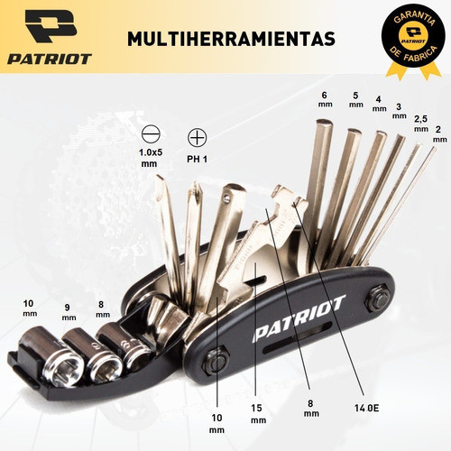 Kit Multiherramientas Patriot Ciclismo 16 Func Bicicleta 1