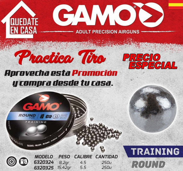 Combo Balines Gamo Round 5.5 X 250 Esfericos Caza X 5 Latas 1 Combo Balines Gamo Round 5.5 X 250 Esfericos Caza X 5 Latas 1