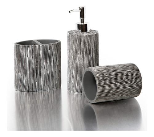 Bino Juego De Accesorios De Bao, Color Gris, Dispensador De 0