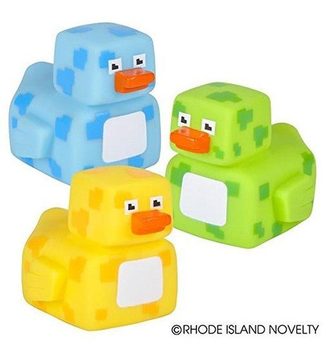 Rhode Island Novelty 2  Pixelated Rubber Duckies (12 Piezas) 1