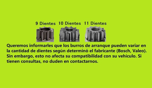 Burro Motor De Arranque Renault Clio 1.9 Diesel F8q Valeo. 1