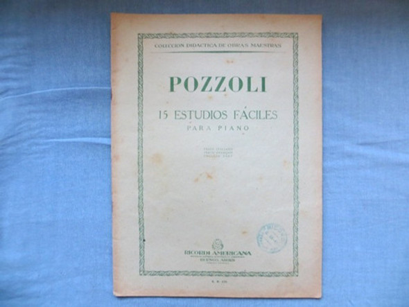 Pozzoli 15 Estudios Faciles Para Piano Ricordi 0
