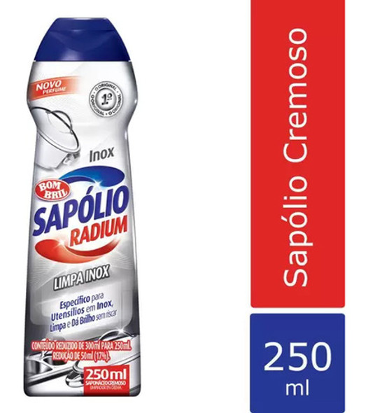 Kit 6 Sapólio Radium Limpa Brilha Inox Não Risca 250ml Cada 1 Kit 6 Sapólio Radium Limpa Brilha Inox Não Risca 250ml Cada 1