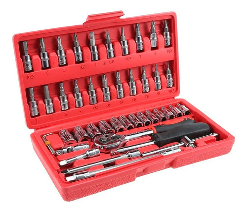 Kit De Herramientas De 46 Pcs Con Dados Y Puntas Premium 0