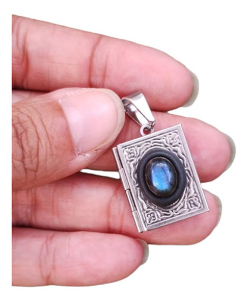 Relicario Con Labradorita Azul. Piedras Energéticas 0