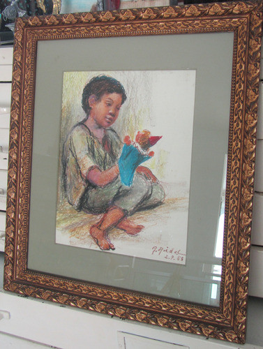 R.ridel - Pintura A Pastel/o Menino E O Fantoche 1