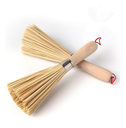 Cepillo De Bambú Para Limpiar Sartenes, Paquete De 2 Unidade 1