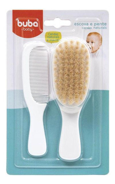 Escova E Pente Baby Cerdas Naturais Buba 0