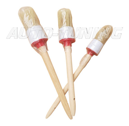 Kit 3 Cepillo Pincel Detallado De Mango Madera N 6 - 8 - 10 0