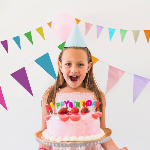 Banderin Guirnalda Pastel Triangulo Multicolor 360cm Colores 1