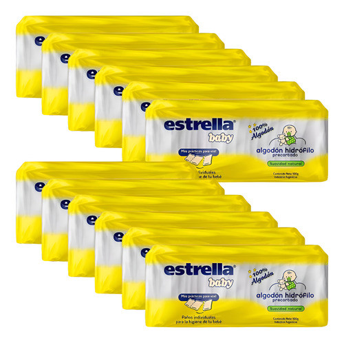 Algodon Precortado Estrella Baby 12 Packs X100 Gr 0