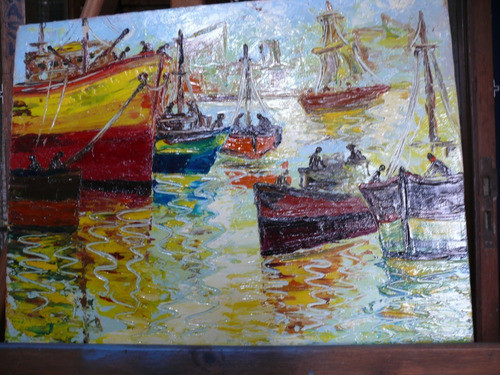 Oleo Sobre Harboard. Marina De Artista Desconocido 0
