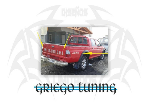 Mitsubishi L200 Adhesivos X Tapa De Caja Y Laterales 4x4 0