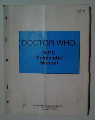 Flipper / Pinball Doctor Who Manual Del Operador Y Esquem. 1