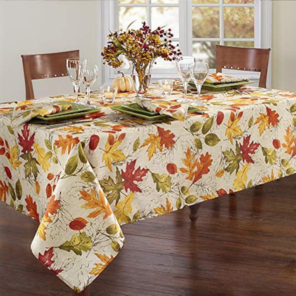 Elrene Home Fashions Autumn Leaves - Mantel De Tela Estampad 0 Elrene Home Fashions Autumn Leaves - Mantel De Tela Estampad 0