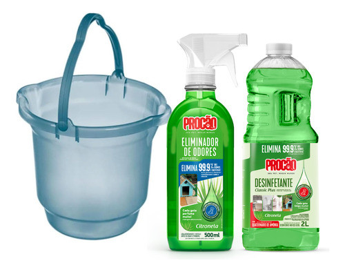 Kit Balde Eliminador Odores Desinfetante Citronela Procão 0
