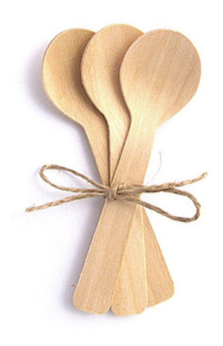 Mini Colher De Madeira 10cm 10un 0