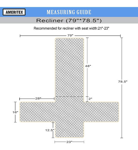 ~? Ameritex Impermeable Cubierta Reclinable Antideslizante P 1