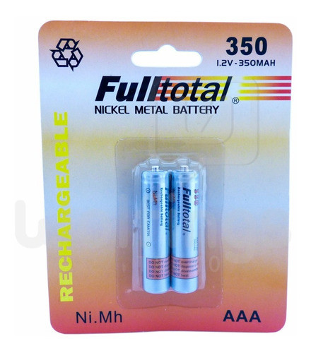 2 Pilas Aaa Recargables 350 Mah 1.2v Telefonos Juguete Luces 0