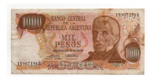 Argentina Billete 1000 Pesos Ley Bottero 2439a 0