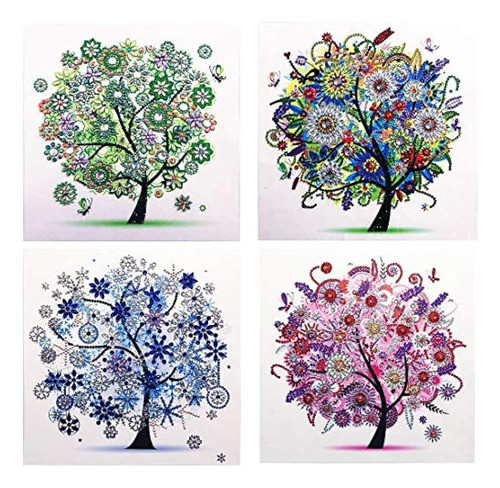 Nuevo Paquete De 4 Kits De Pintura De Diamantes 5d, Kits De 0