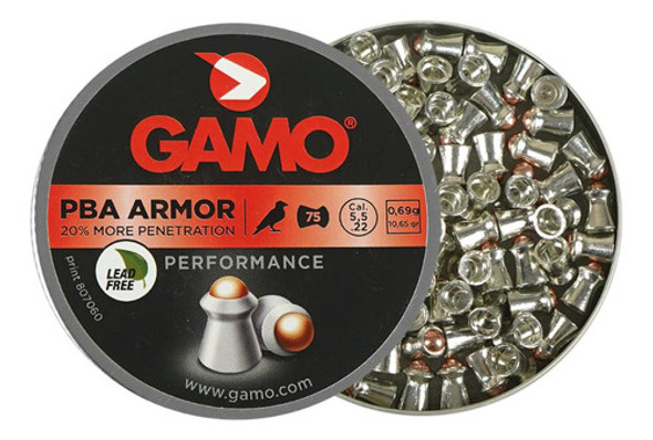 2x Chumbinho/espingarda 5.5mm Gamo Pba Armor 75un. 1