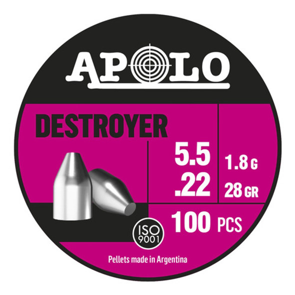 Balines Apolo Destroyer 5.5mm 1.8 Gramos X 100 Unidades 0