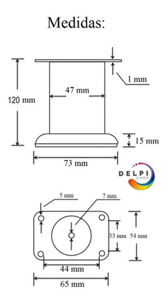 Pata Para Mueble Sillón Sofá Fija 12 Cm Acero Cromada 2 Unid 1