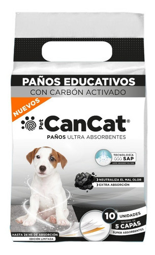 Paños Educativos 10ud 60x60cm Carbon Activado Premium Cancat 0