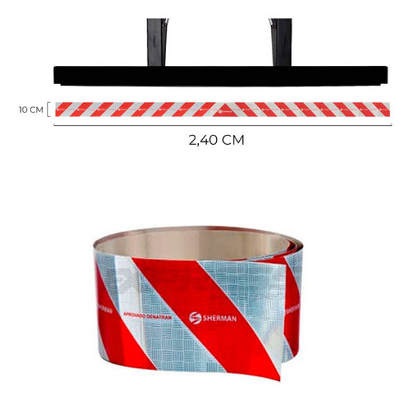 Faixa Refletiva Parachoque Caminhao Carretas 2,4 Metros Homo 1