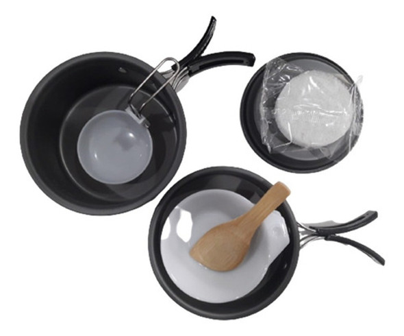 Marmita 1 Persona Olla Con Tapa Sarten Camping Con Funda 0