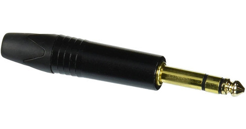 Adaptador Estereo Macho De 3 Polos Y 1/4 In, Negro Y Dorado 0