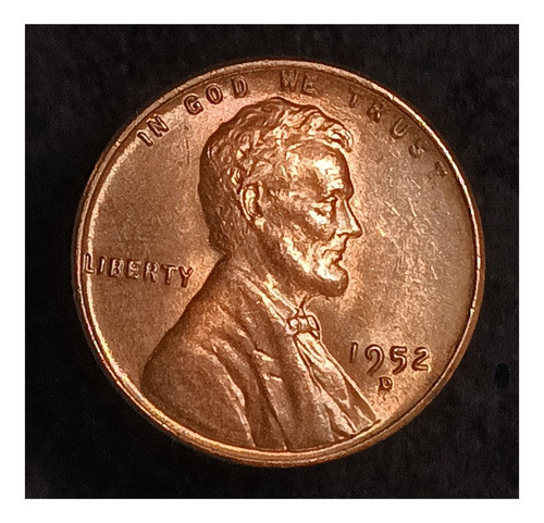 Estados Unidos 1 Cent 1952 D Sin Circular Km 132 0