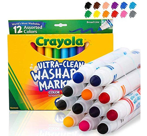 Marcadores Laváveis Ultra-limpos Crayola De 12 Quilates (pac 1