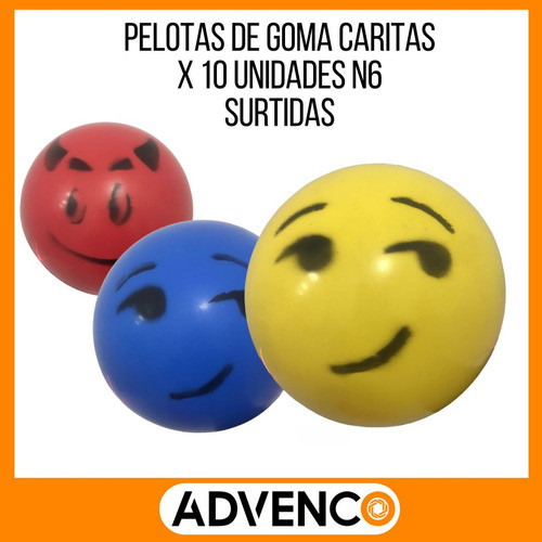 Pelotas De Goma Caritas X 10 Unidades N6 1