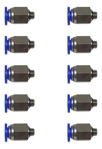 40 Conexão Pneumática Instantânea Reta Macho Rosca M6 X 4mm 0