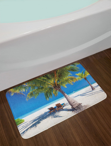 Ambesonne - Alfombrilla De Baño Para Playa, Isla Tropical . 1