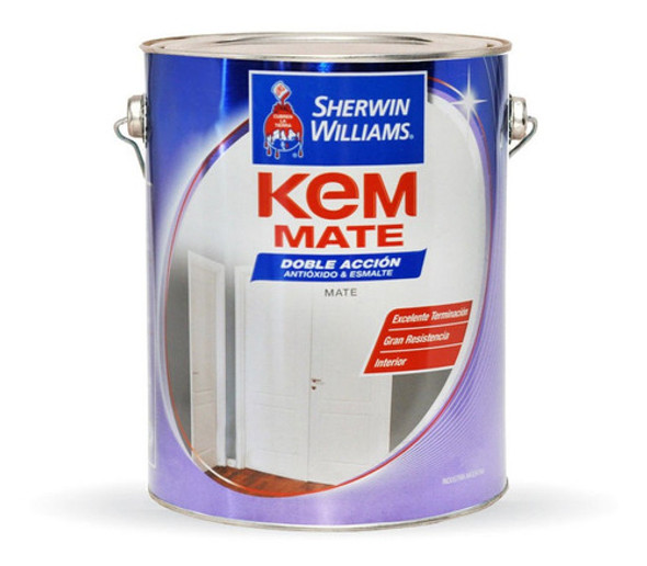 Kem Esmalte Sintetico Blanco Mate 4 Lts Sherwin Prestigio 0