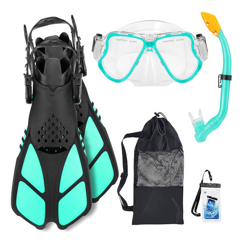Set De Snorkel Para Niños Máscara De Buceo Antifugas Dry Top 0