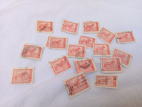 Lote Estampillas 1 Peso Caballo Criollo 1959 1