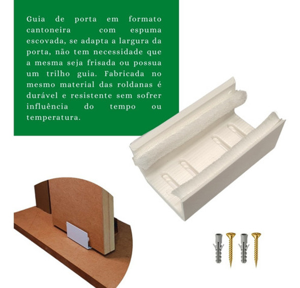Guia Inferior Para Porta De Correr Escova 5x7 Em Branco 1