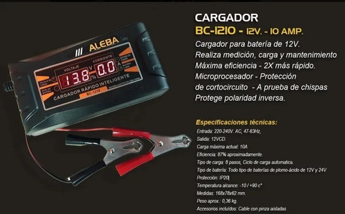 Cargador Batería Inteligente Aleba 12v 10 Amp Aleba Bc 1210 1