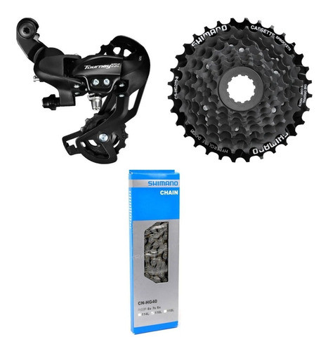 Set Grupo Transmision Shimano 24v - Piñon Cadena Cambio 0